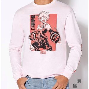 NWT Kacchan My Hero Academia Unisex Pink Long Sleeve Shirt large